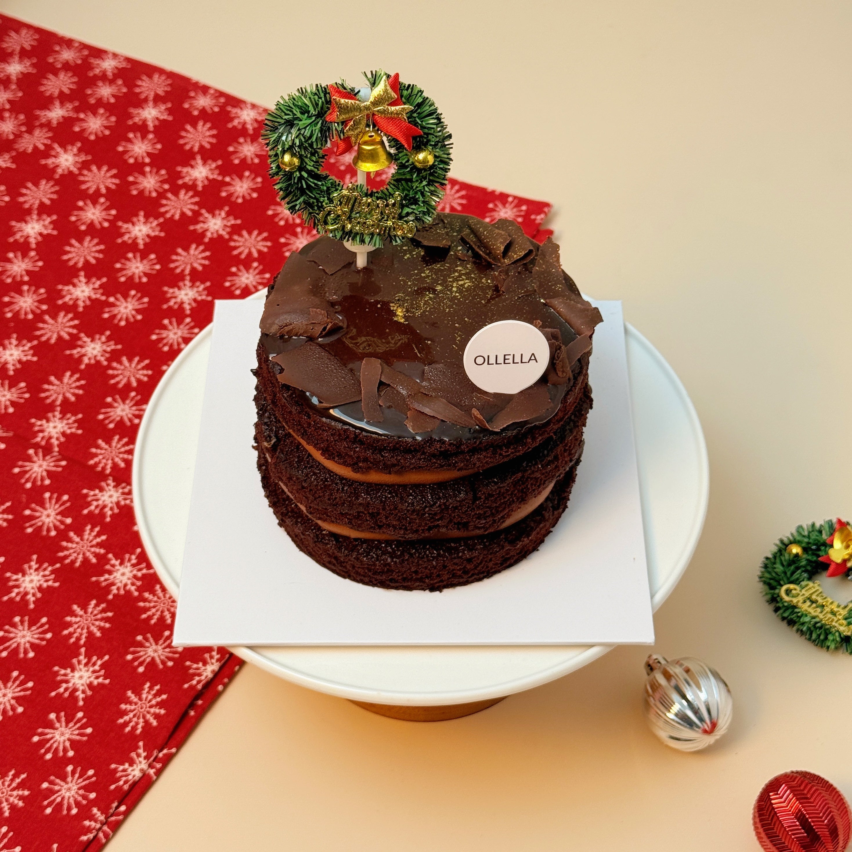 Dark Chocolate Blackout Cake (Christmas Edition)