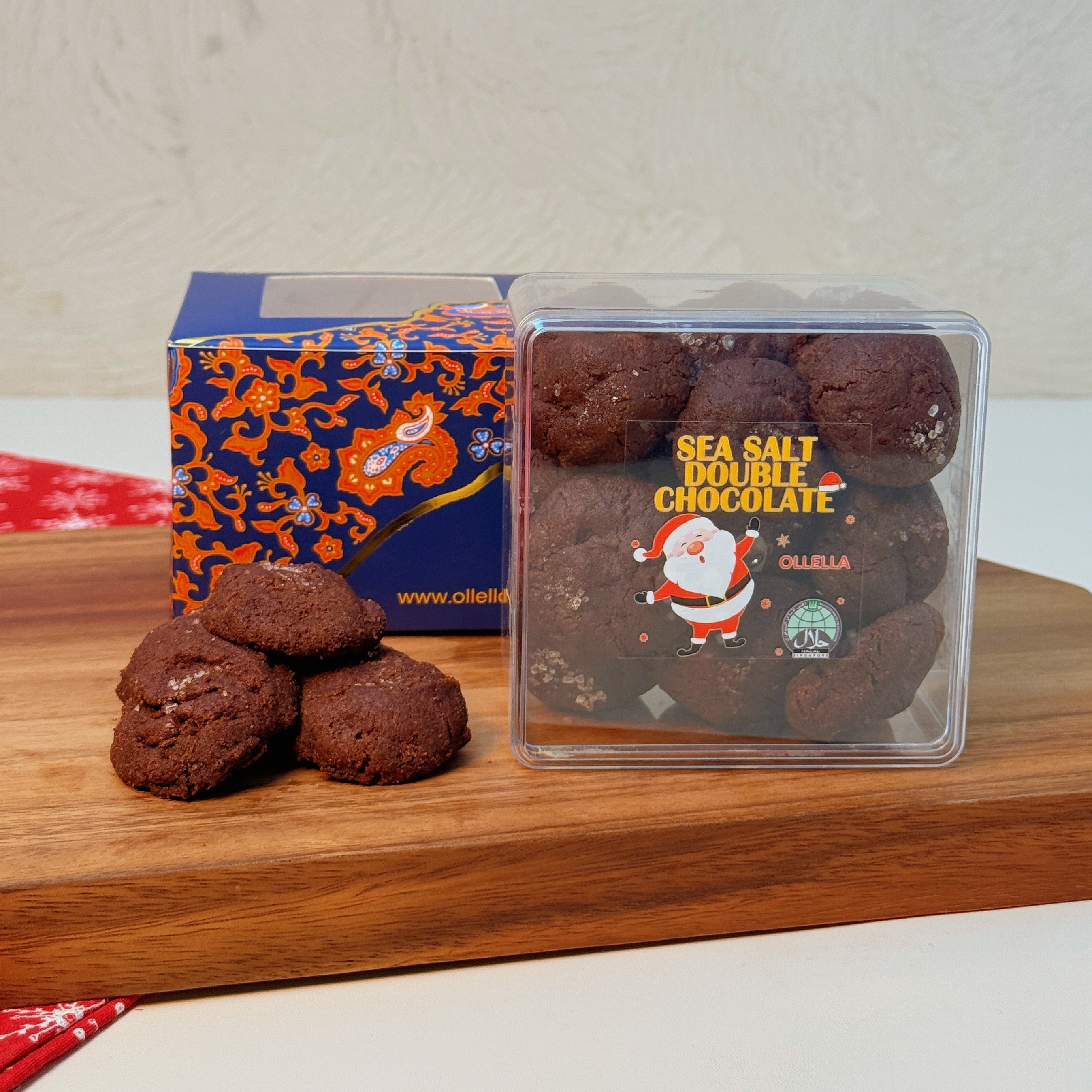 Christmas Sea Salt Double Chocolate Cookies