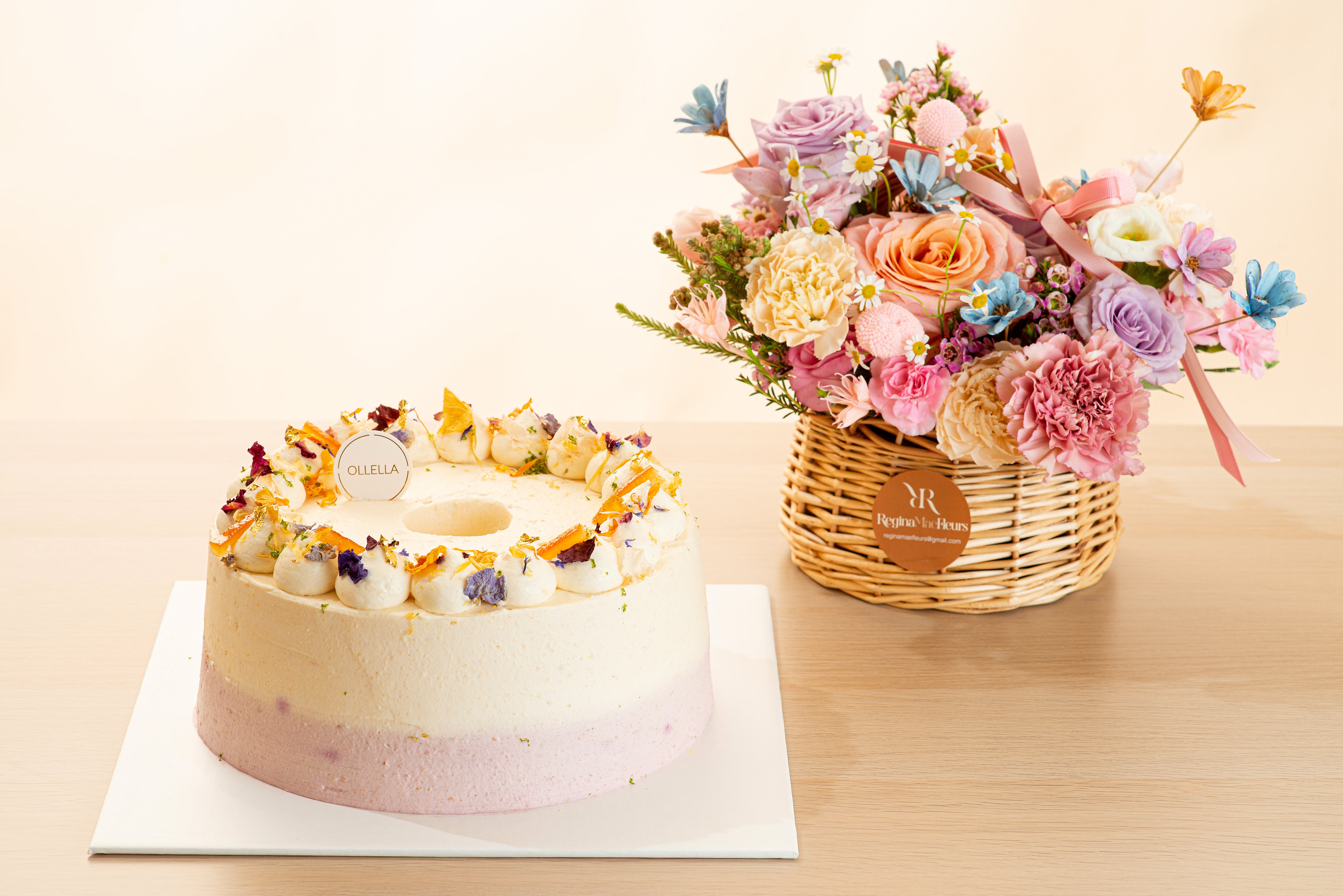 Earl Grey Yuzu Yoghurt Chiffon (Less Sweet) + Floral Basket (6,7,8 May only)